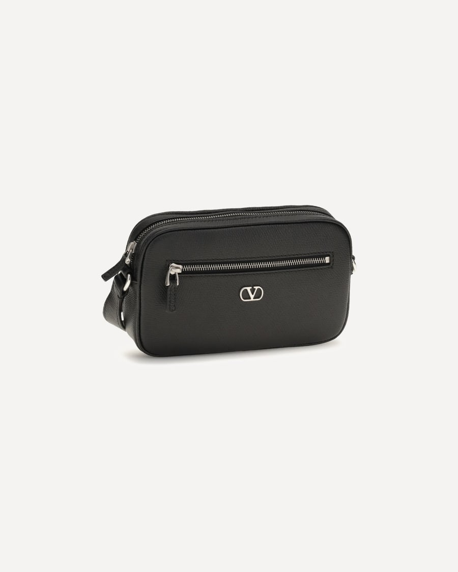 Valentino Garavani Grained leather Crossbody Bag with zip, view 4