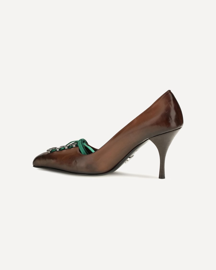 Prada Leather lace-up Pumps, view 5