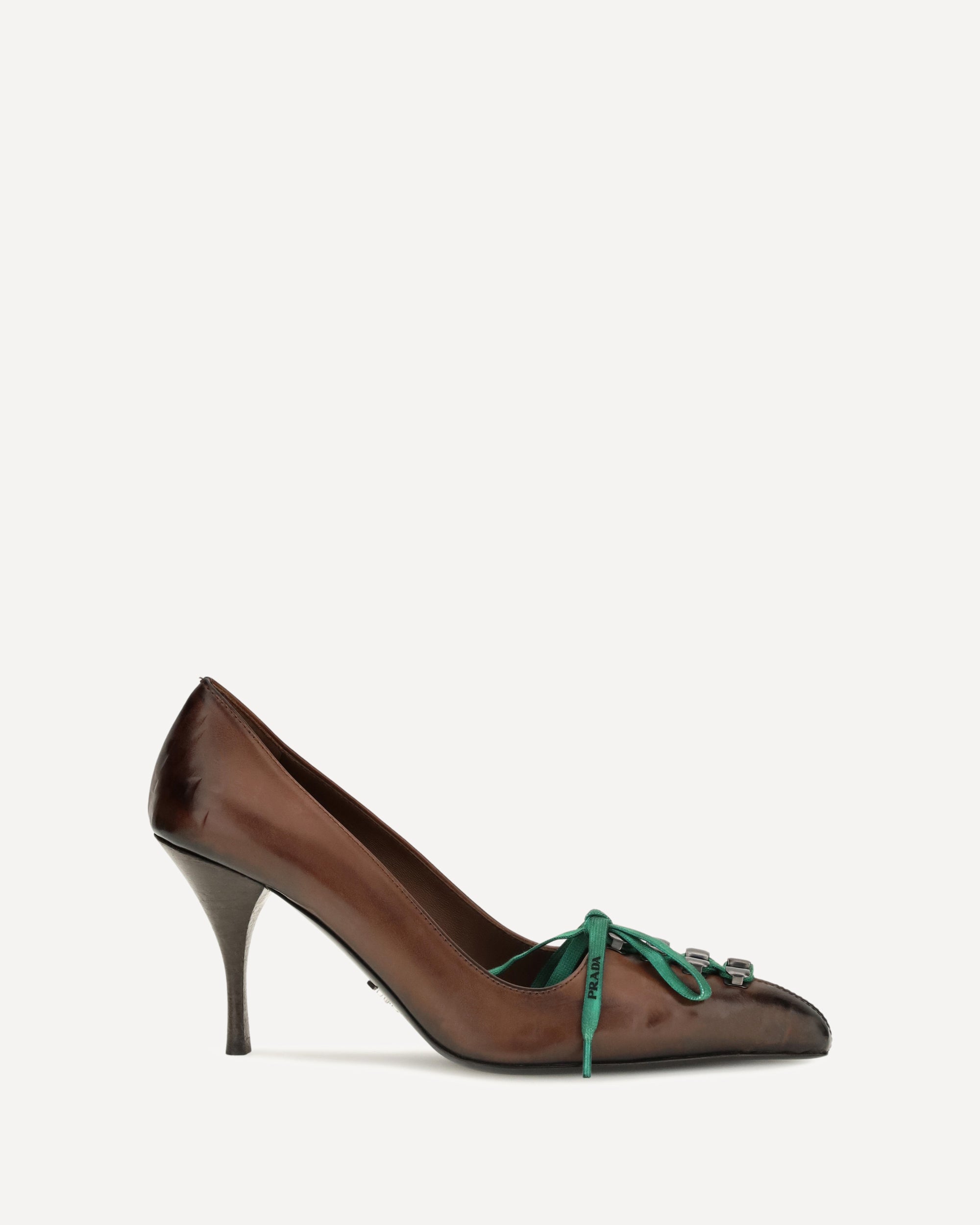 Prada Leather lace-up Pumps