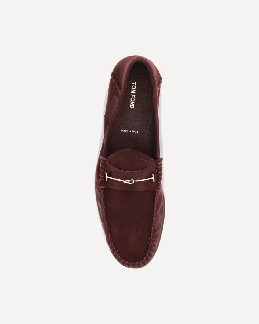 Tom Ford Suede leather T-strap Loafers, view 6