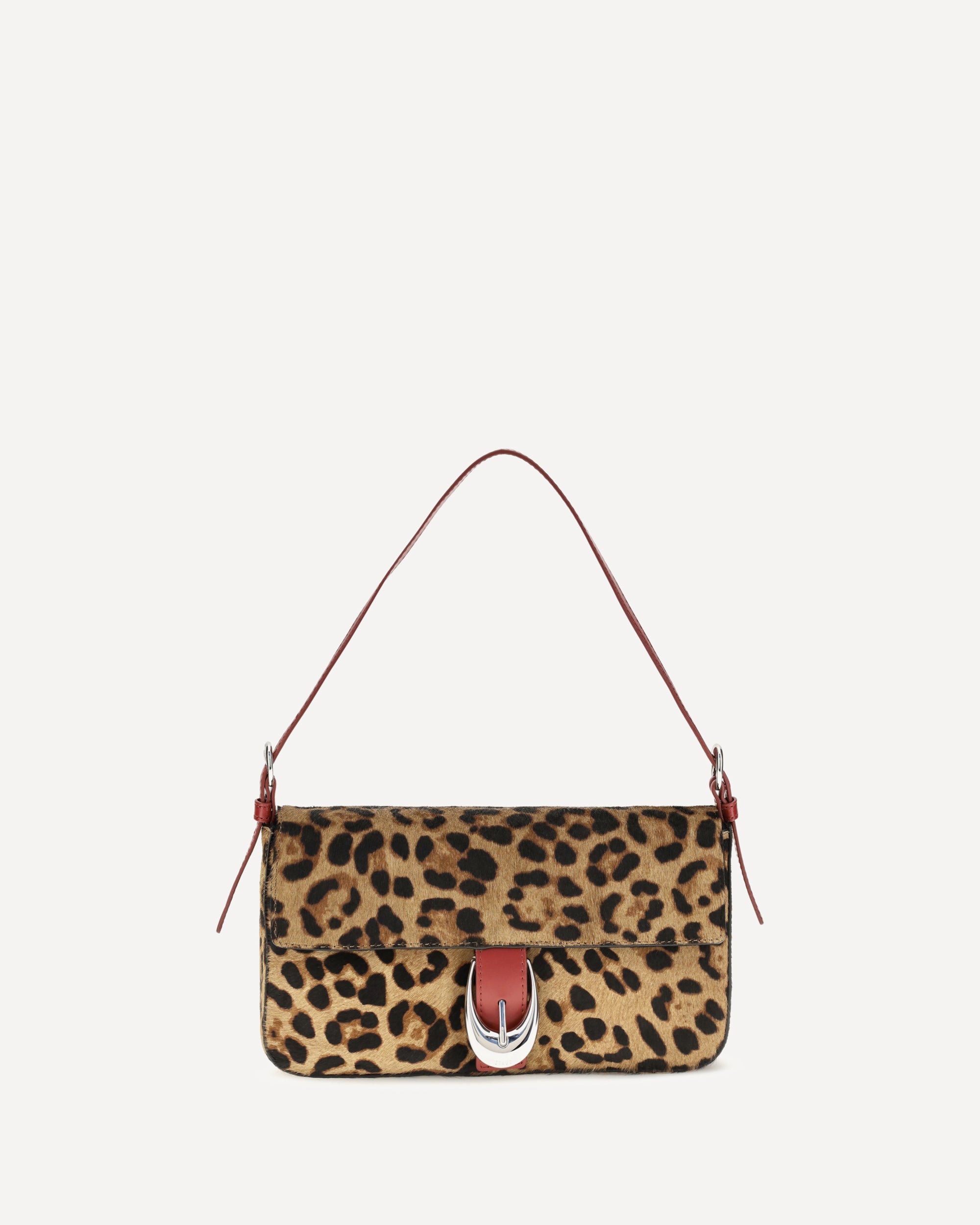 STAUD Leopard Harlow Shoulder Bag