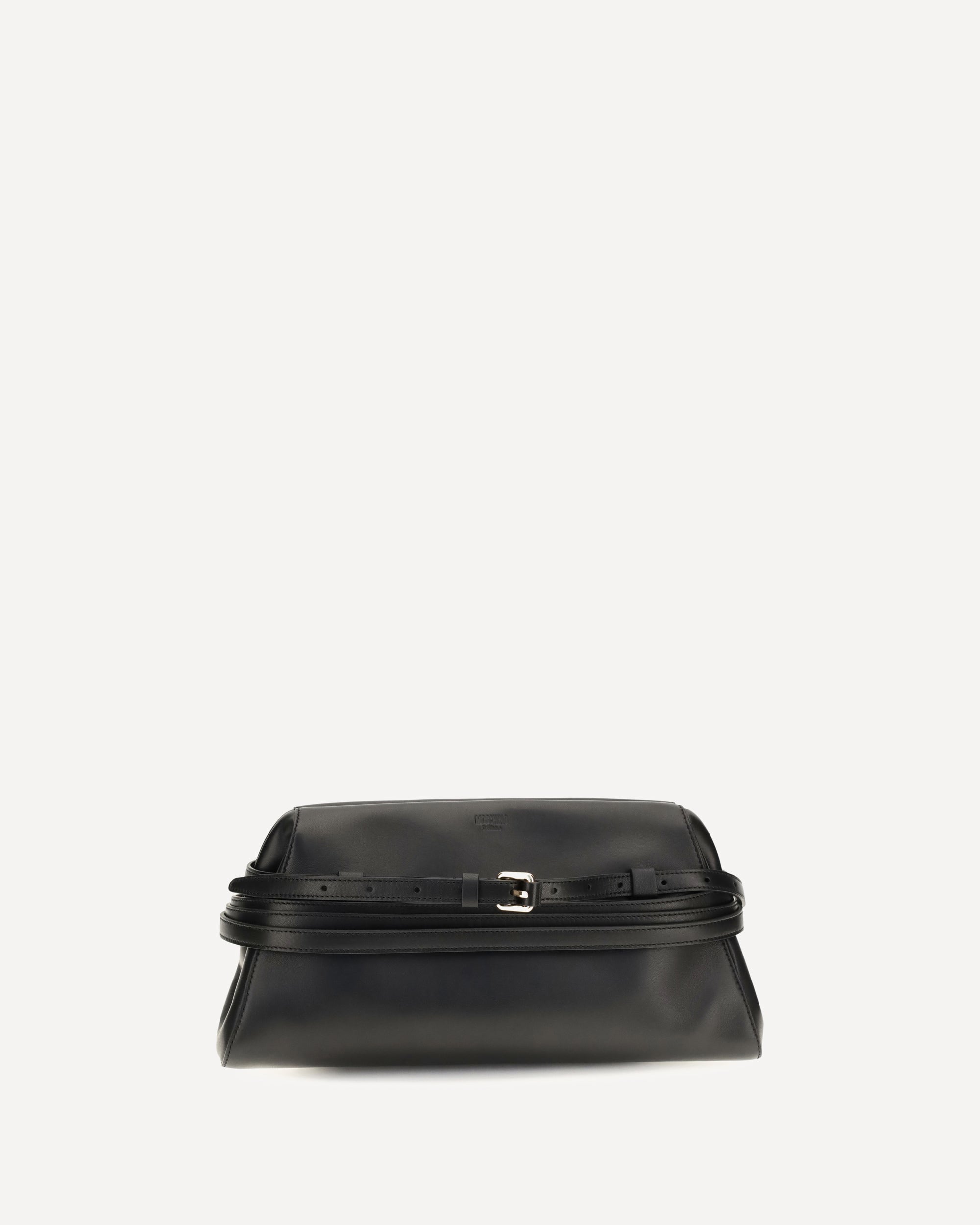Moschino Leather Clutch with buckle detail