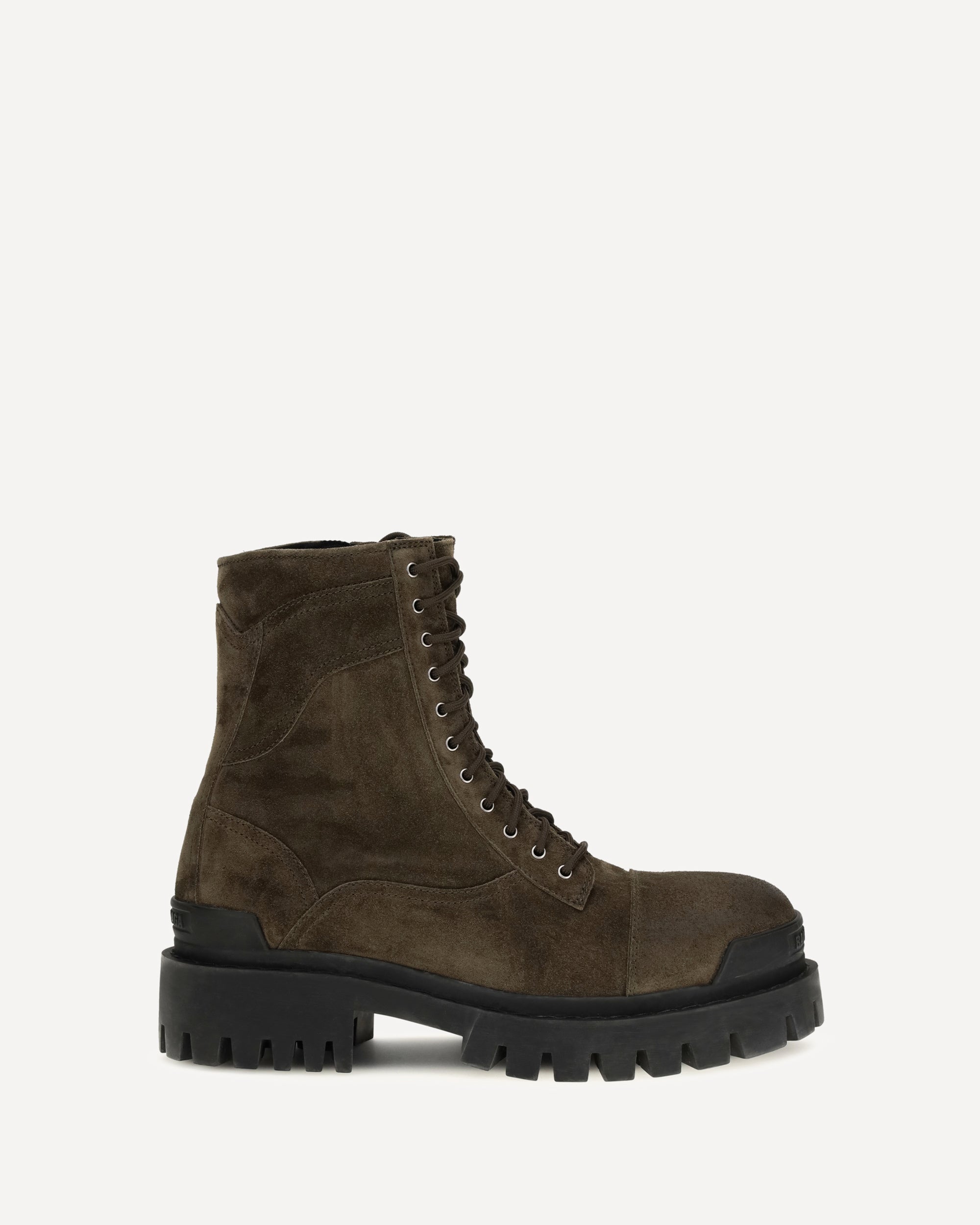 Balenciaga Combat Strike waxed suede calf leather Boots