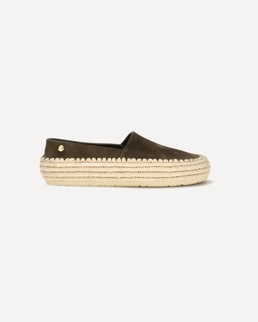 Loewe Rio suede and raffia Espadrillas, view 3