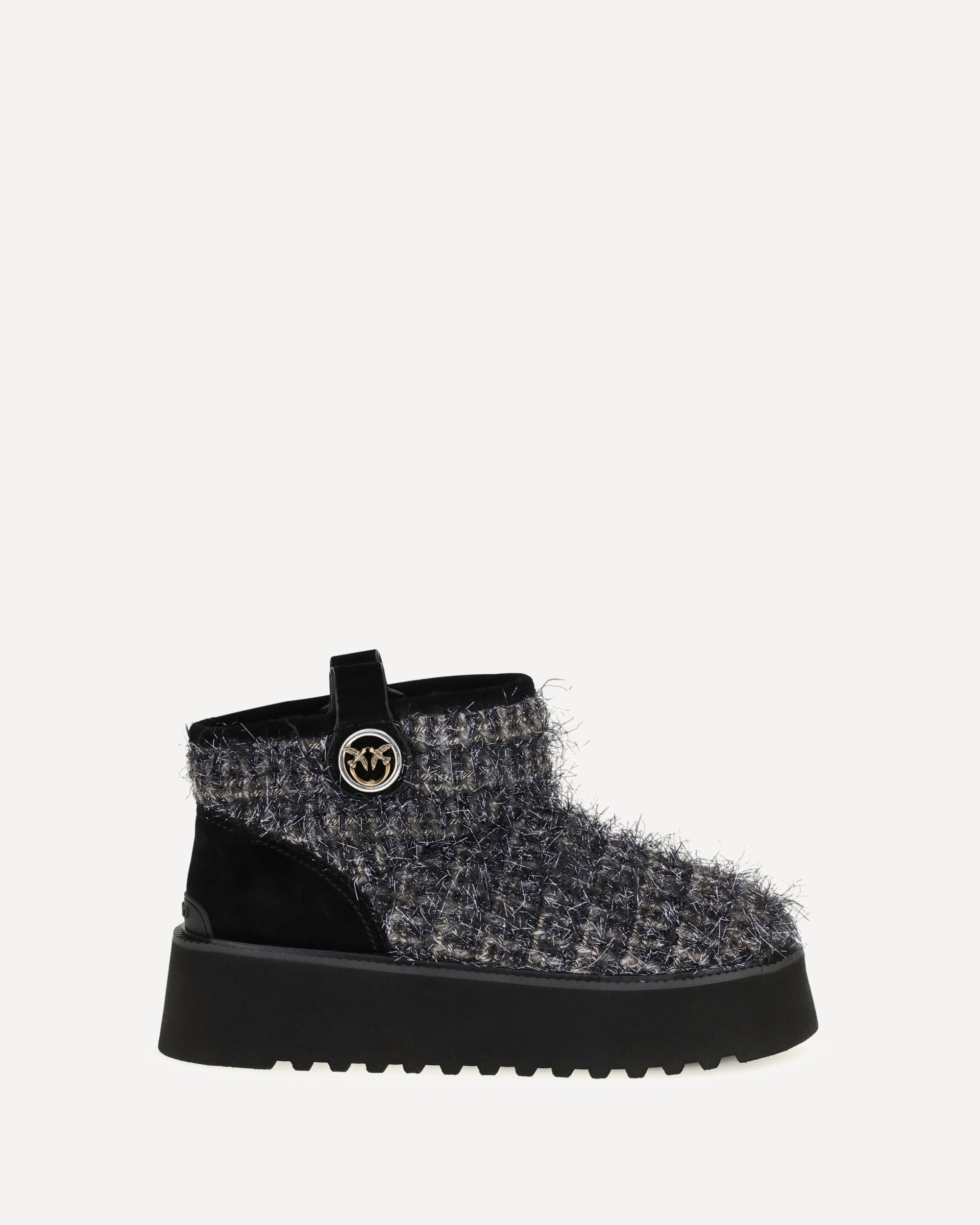 Pinko Tweed and lurex ankle Boots