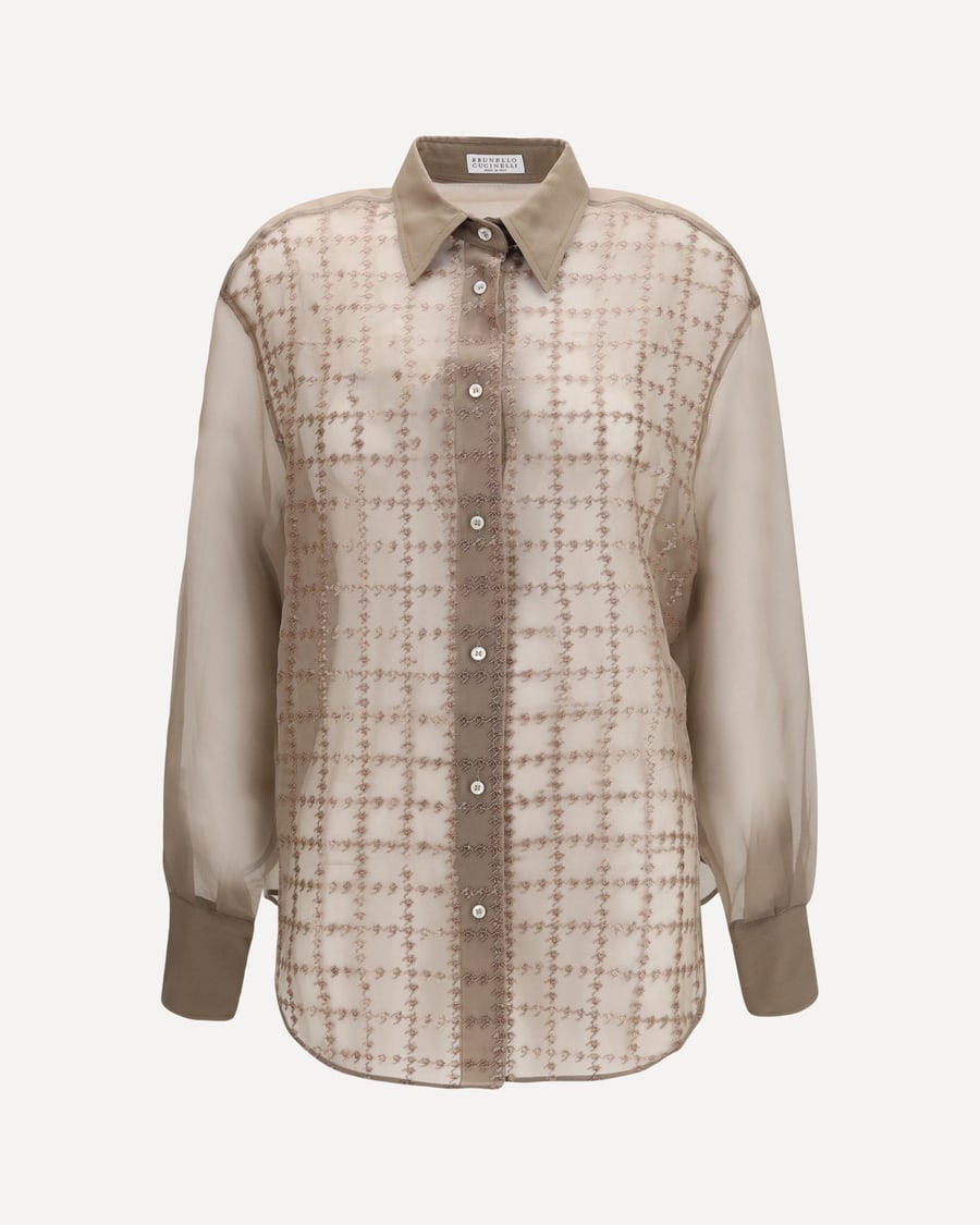 Brunello Cucinelli Sheer checked Shirt