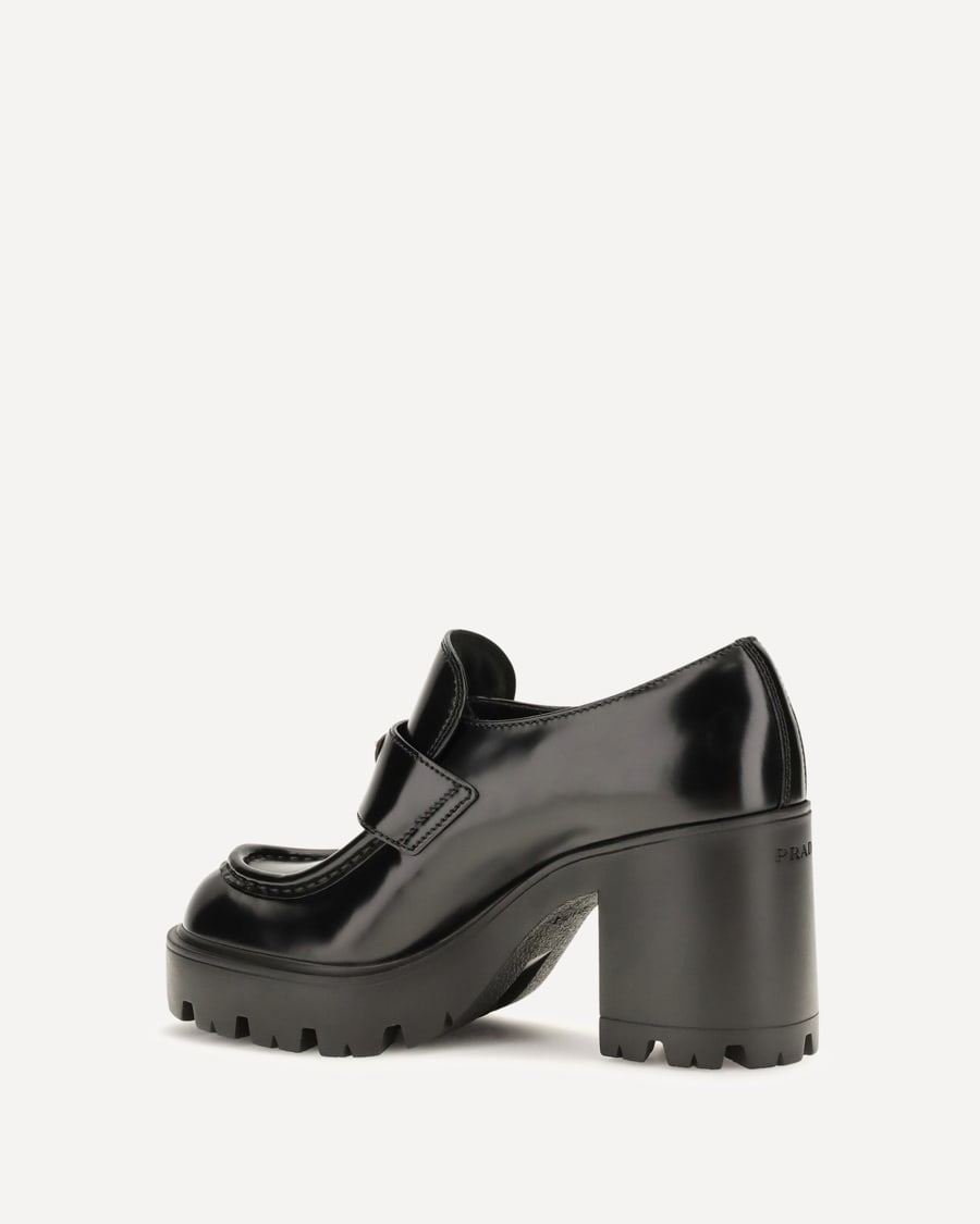 Prada Leather heeled Loafers, view 2