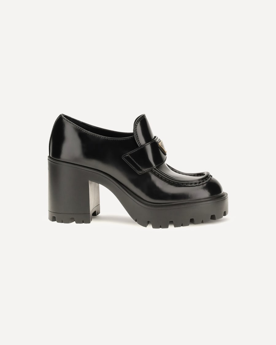 Prada Leather heeled Loafers, view 3