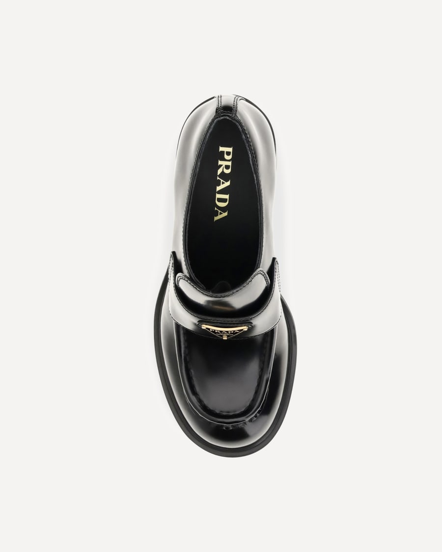 Prada Leather heeled Loafers, view 6