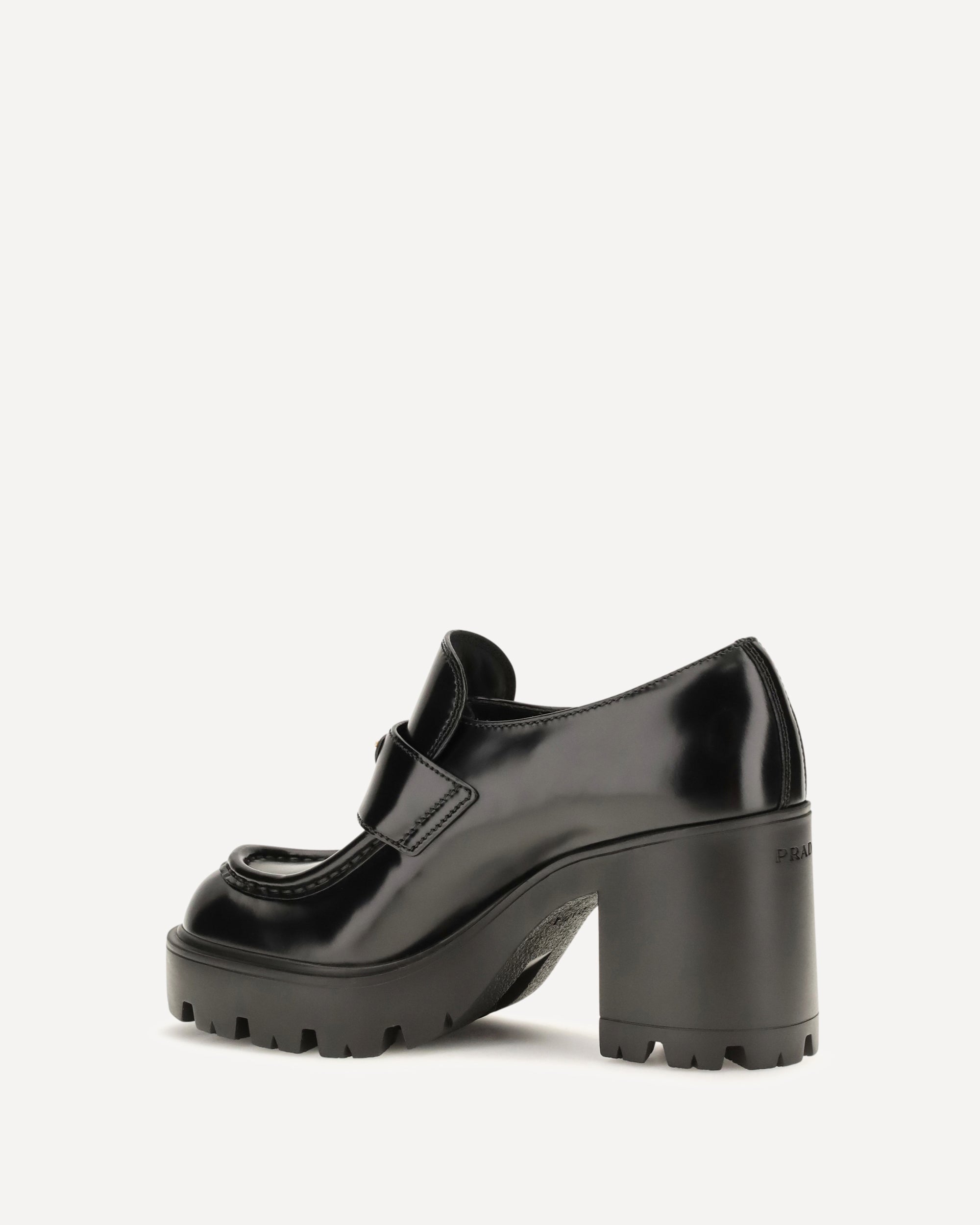 Prada Leather heeled Loafers, view 2