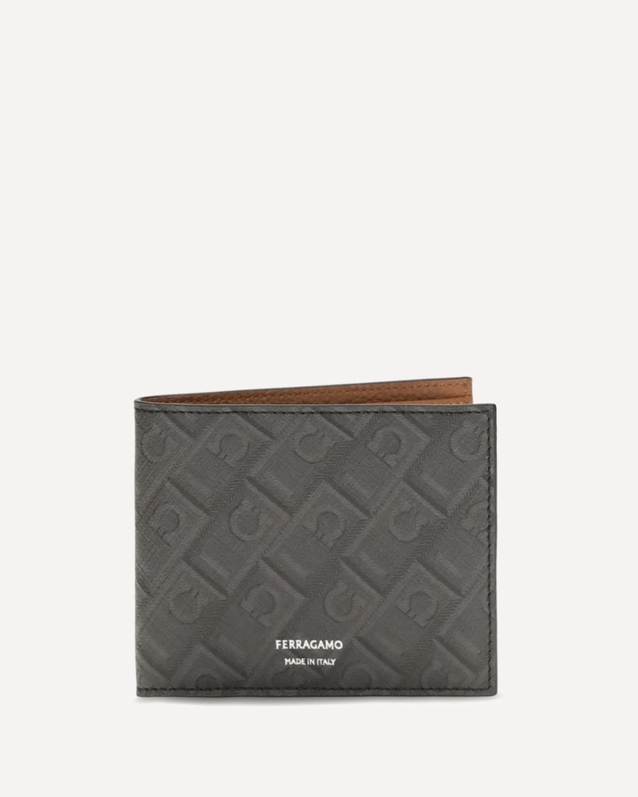Ferragamo Leather bifold Wallet with Gancini pattern