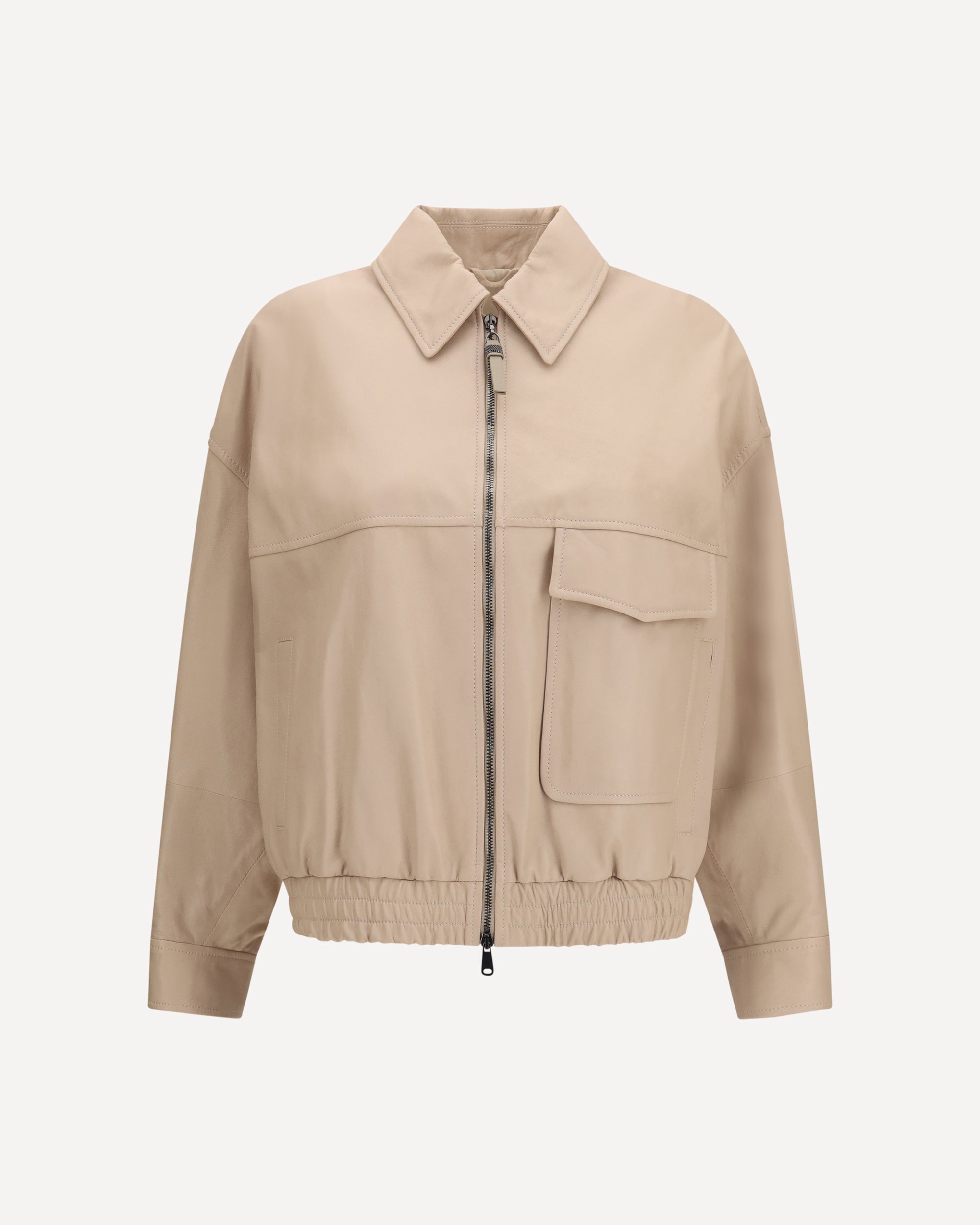 Brunello Cucinelli Glossy nappa Jacket with monili
