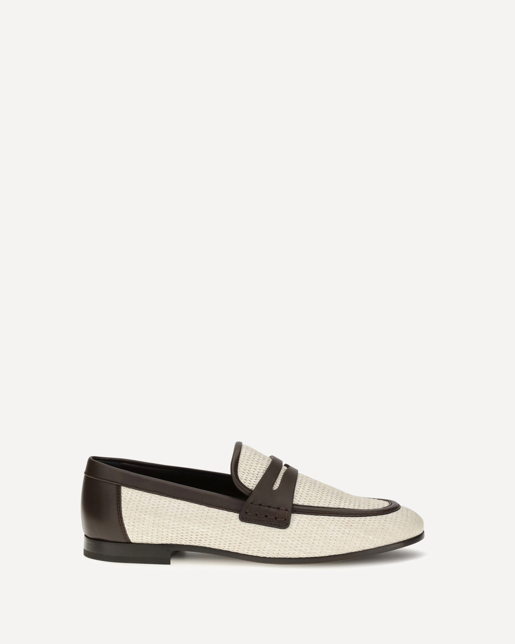 Brunello Cucinelli Two-tone leather and raffia Loafers