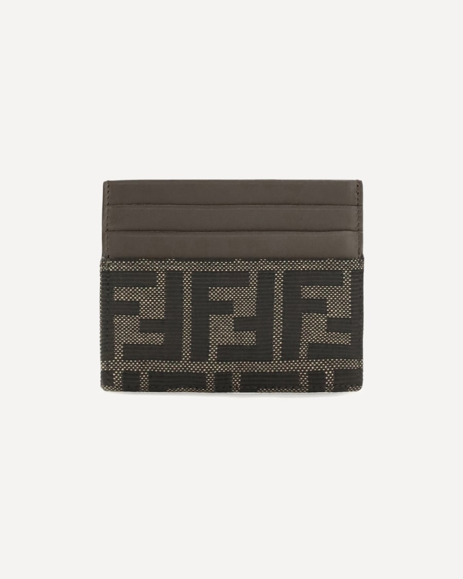 Fendi FF jacquard and leather Card Holder, view 3