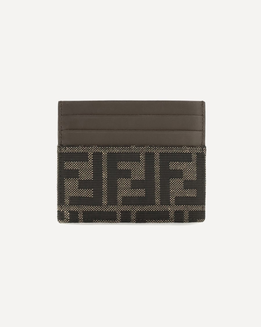 Fendi FF jacquard and leather Card Holder, view 4