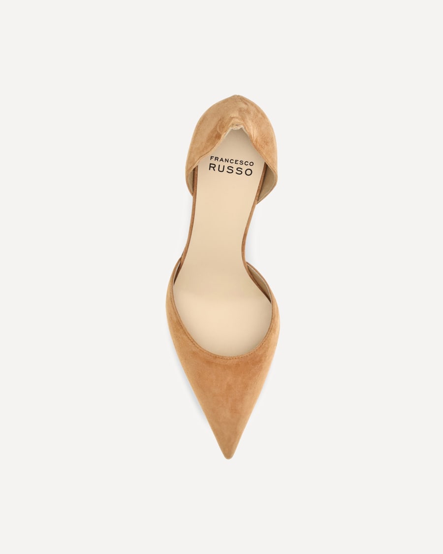 FRANCESCO RUSSO D'Orsay Flame suede Pumps, view 6
