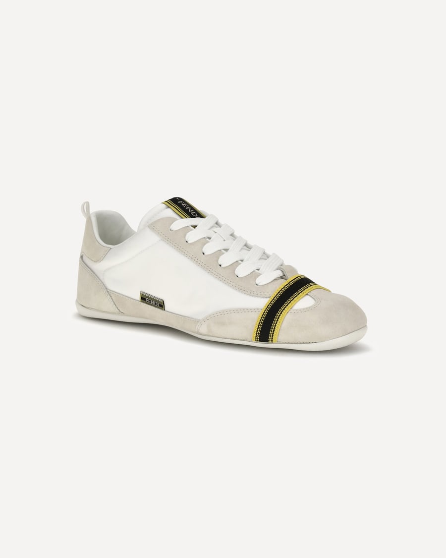 Fendi Wrap suede and fabric Sneakers, view 4