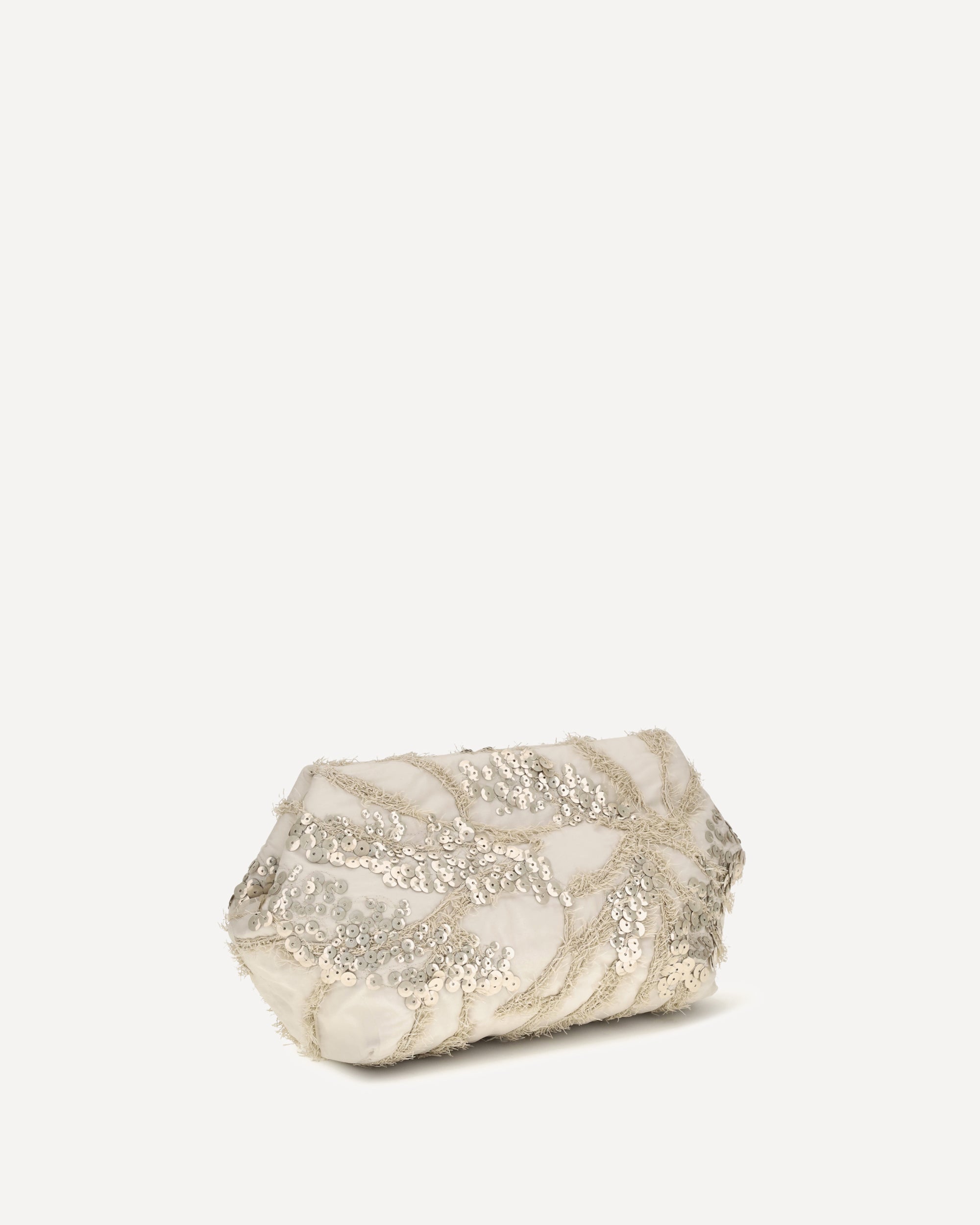 Brunello Cucinelli Embroidered silk organza Clutch, view 2