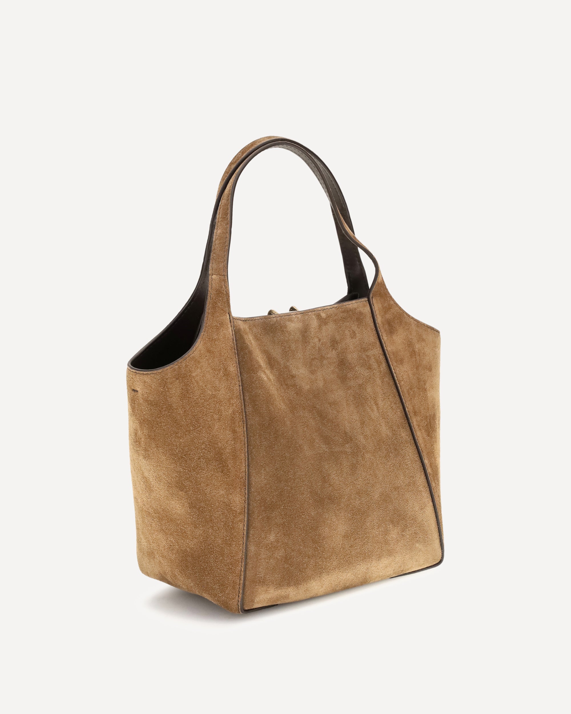 Brunello Cucinelli Small sartorial suede Bucket Bag, view 2