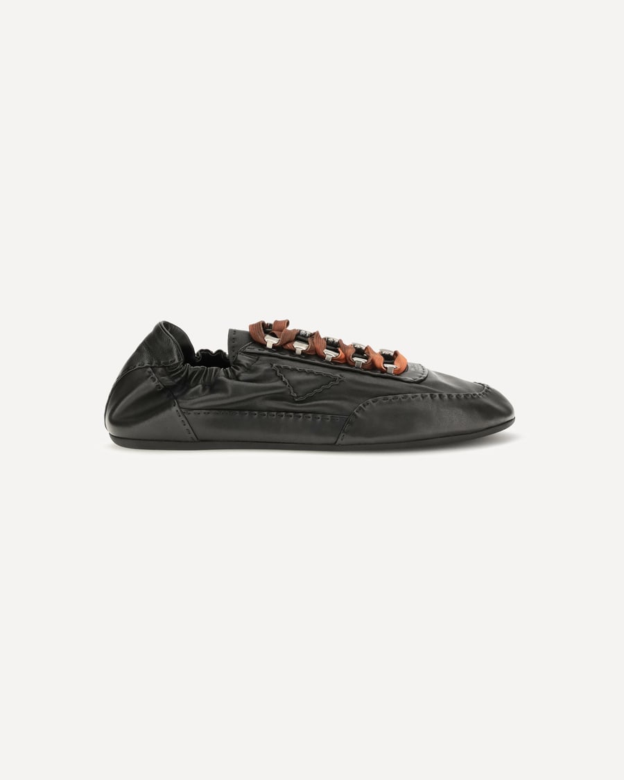 Prada Collapse aged nappa leather Sneakers, view 3
