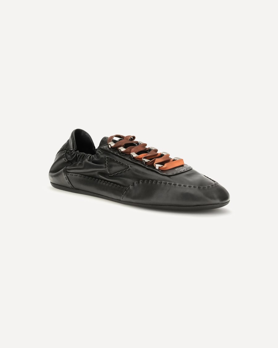 Prada Collapse aged nappa leather Sneakers, view 4