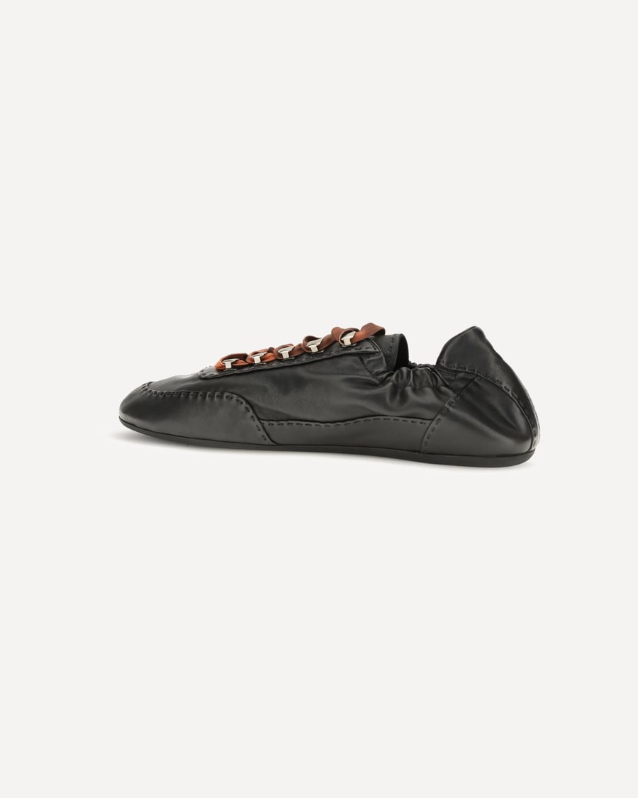Prada Collapse aged nappa leather Sneakers, view 5