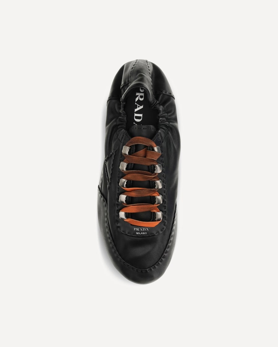 Prada Collapse aged nappa leather Sneakers, view 6