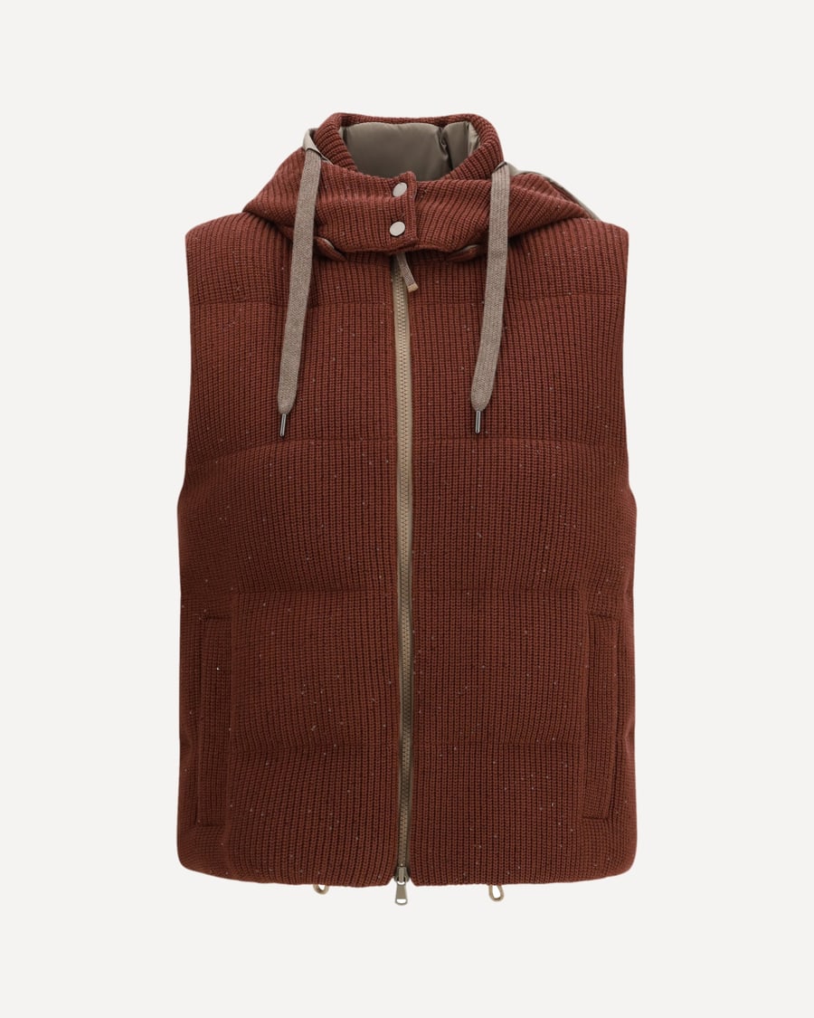 Brunello Cucinelli Hooded Down Vest, view 3