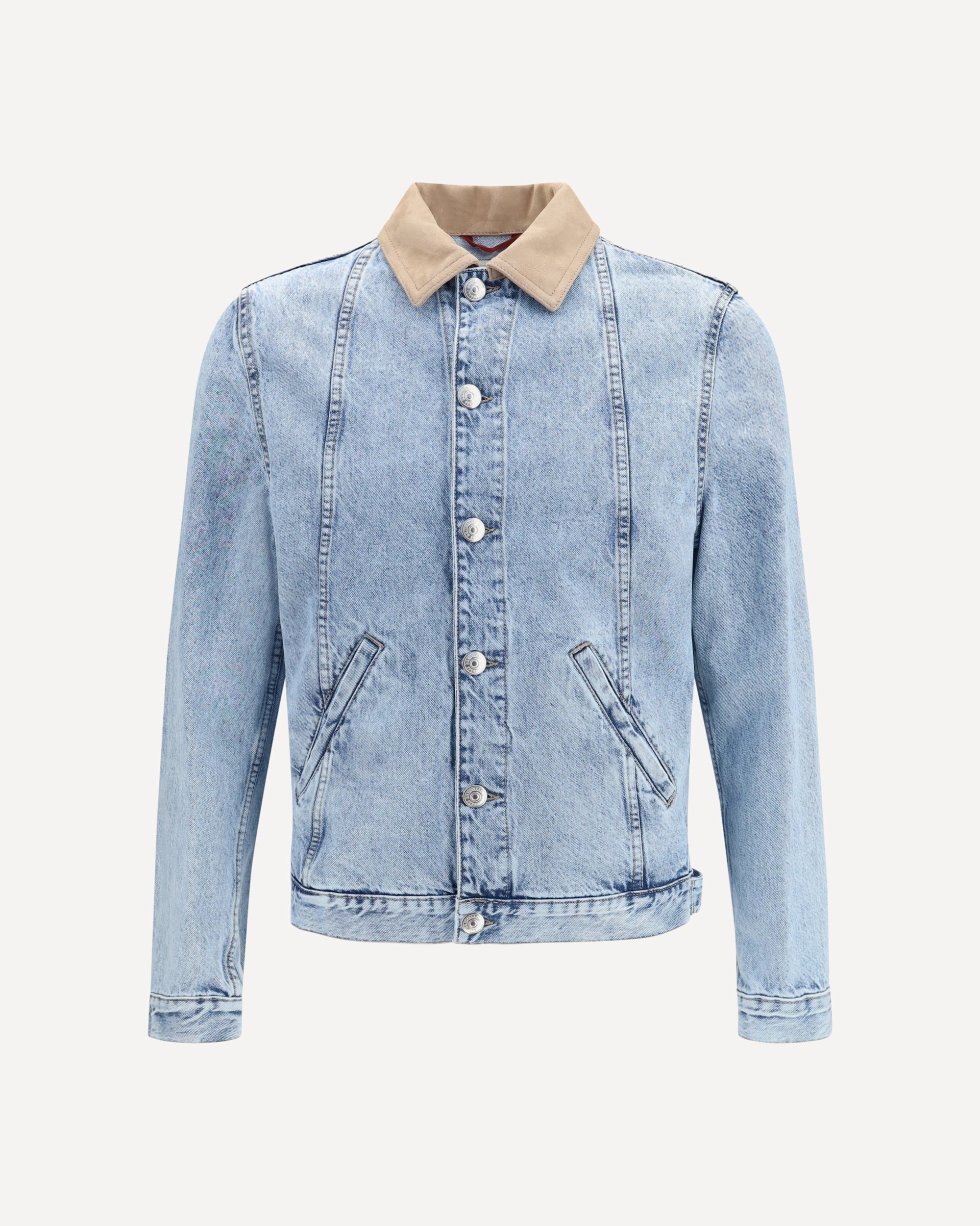 Brunello Cucinelli Denim Jacket with suede collar