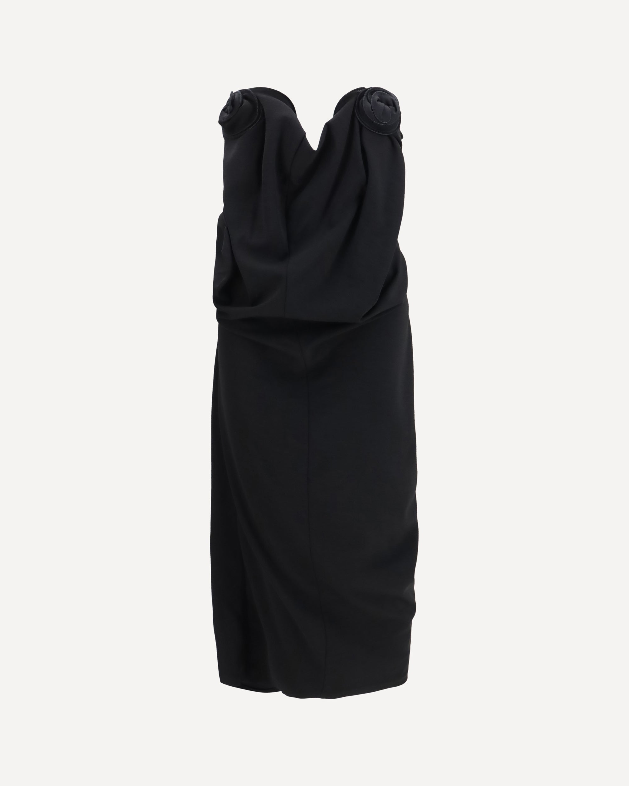 MAGDA BUTRYM Draped Dress with sculptural floral details