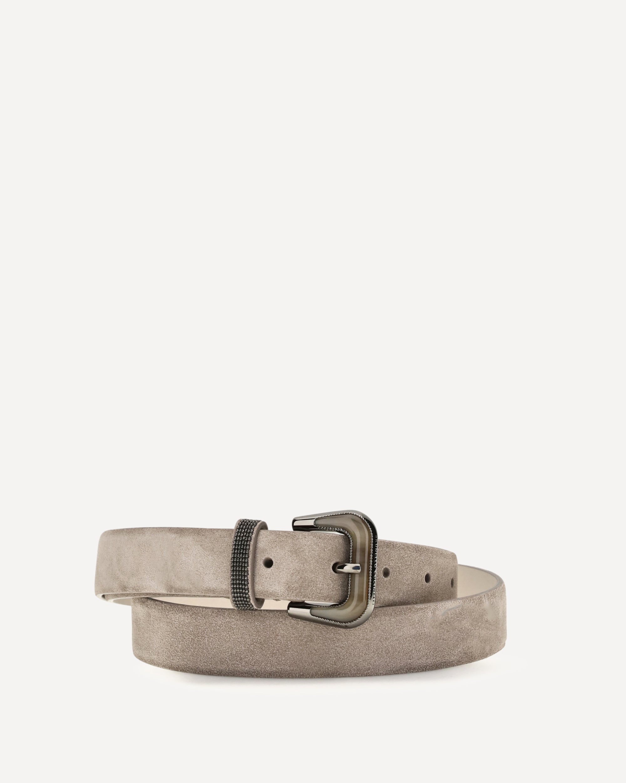 Brunello Cucinelli Suede Belt with Shiny Loop