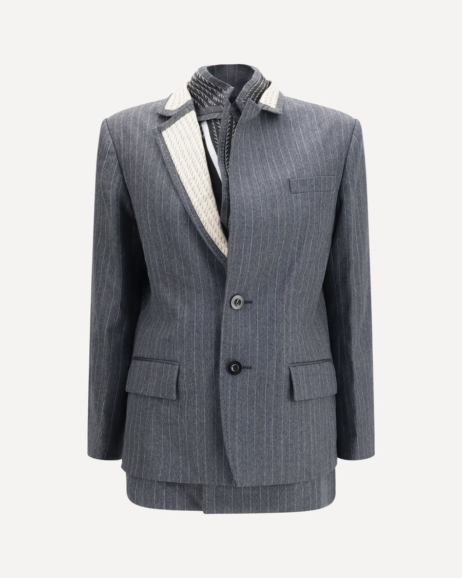 SACAI Pinstripe single breasted Jacket, view 3