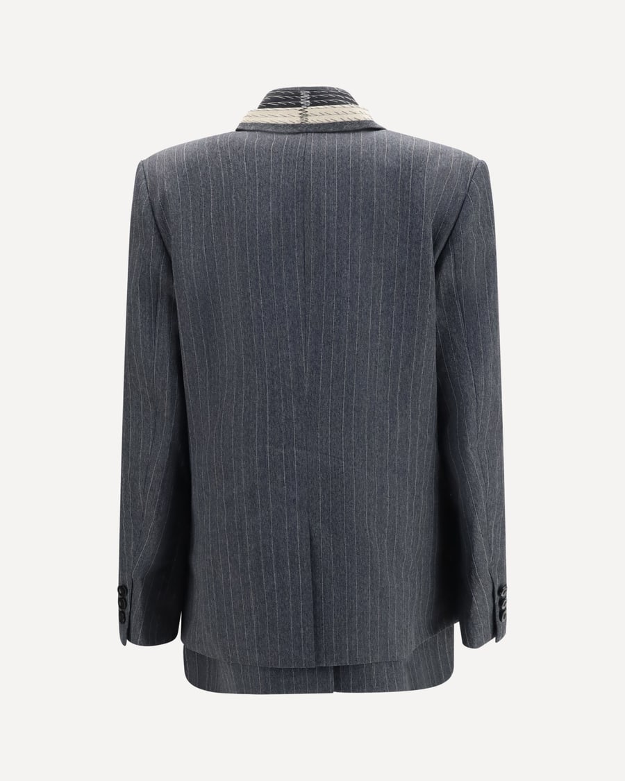 SACAI Pinstripe single breasted Jacket, view 4