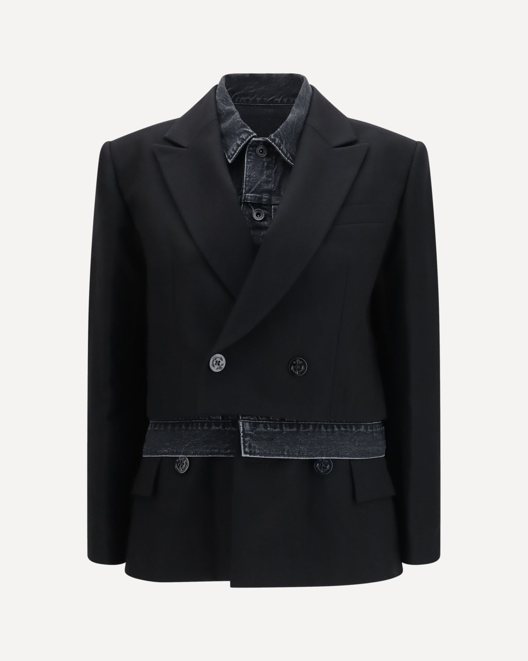 SACAI Wool flannel and denim Jacket