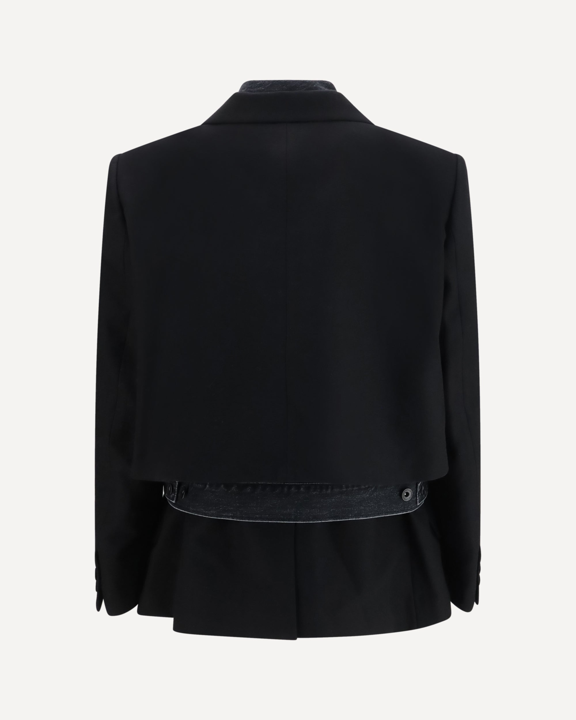 SACAI Wool flannel and denim Jacket, view 2
