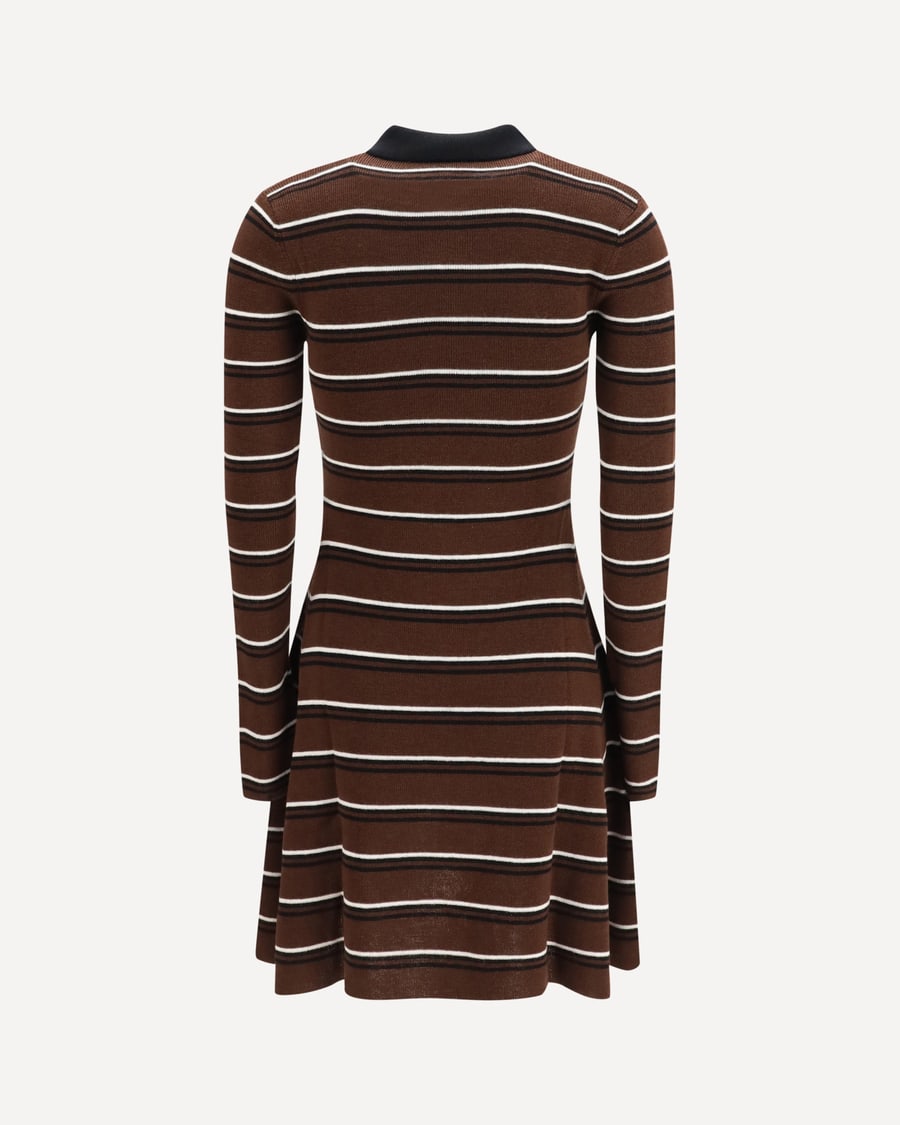 Ganni Striped wool polo Dress, view 4