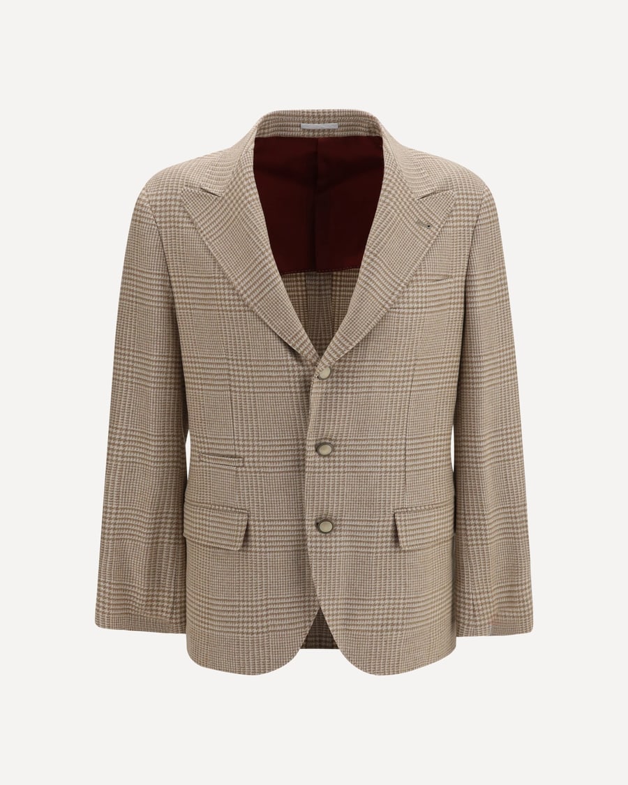 Brunello Cucinelli Single breasted checked Blazer, view 3