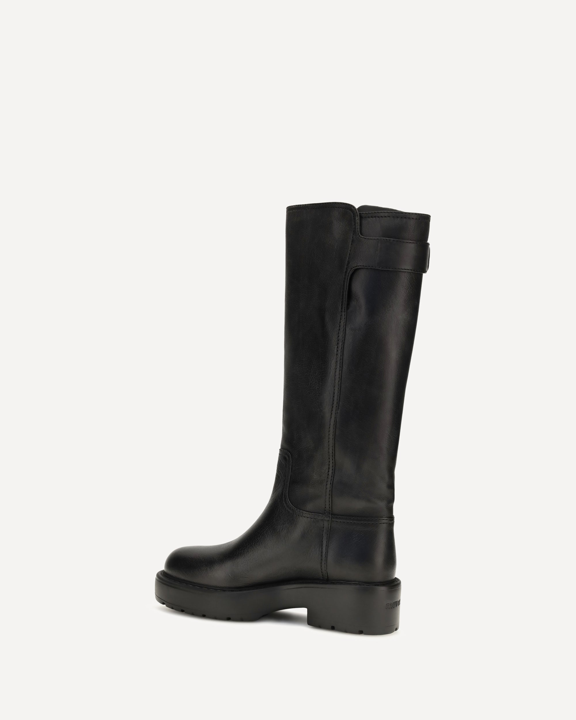 Miu Miu Leather knee-high Boots with buckle detail, view 2