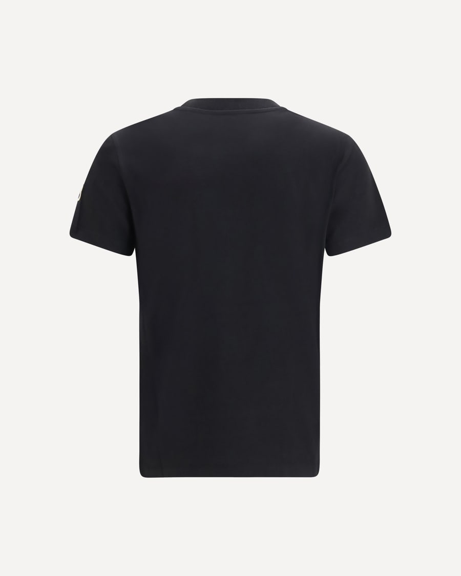Moncler Cotton T-shirt with a tone on tone embroidered logo, view 4