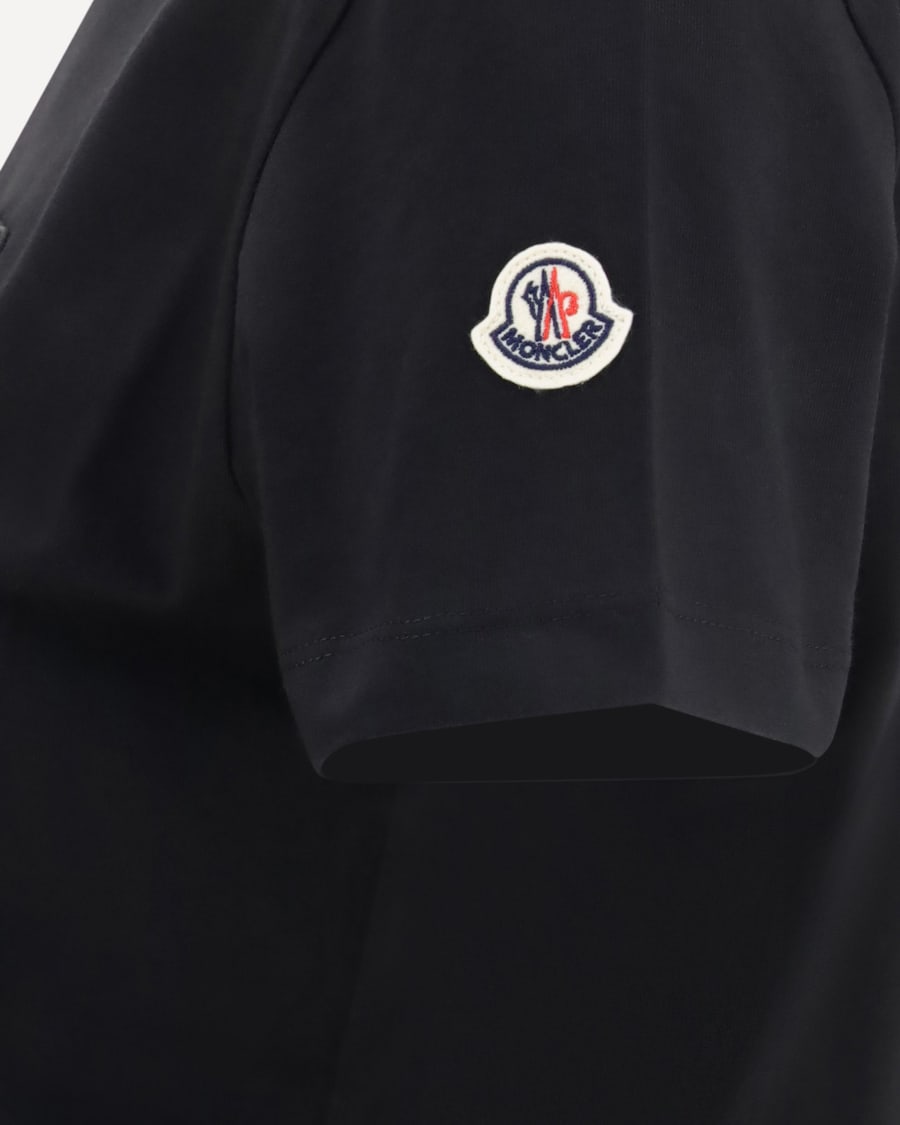 Moncler Cotton T-shirt with a tone on tone embroidered logo, view 5