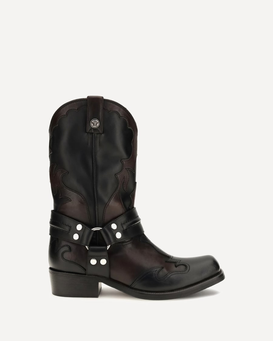 Versace Sylvester leather Cowboy Boots