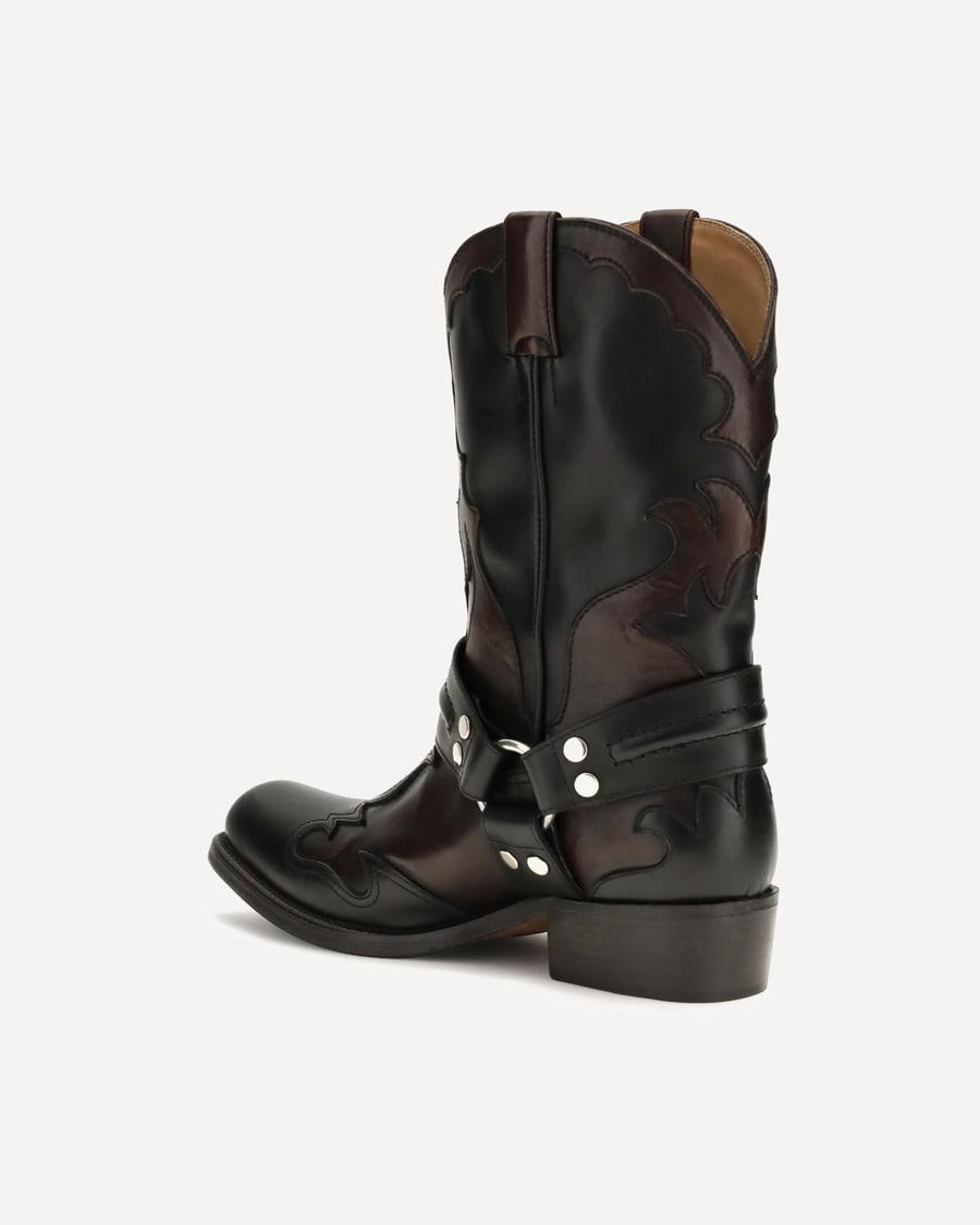 Versace Sylvester leather Cowboy Boots, view 5