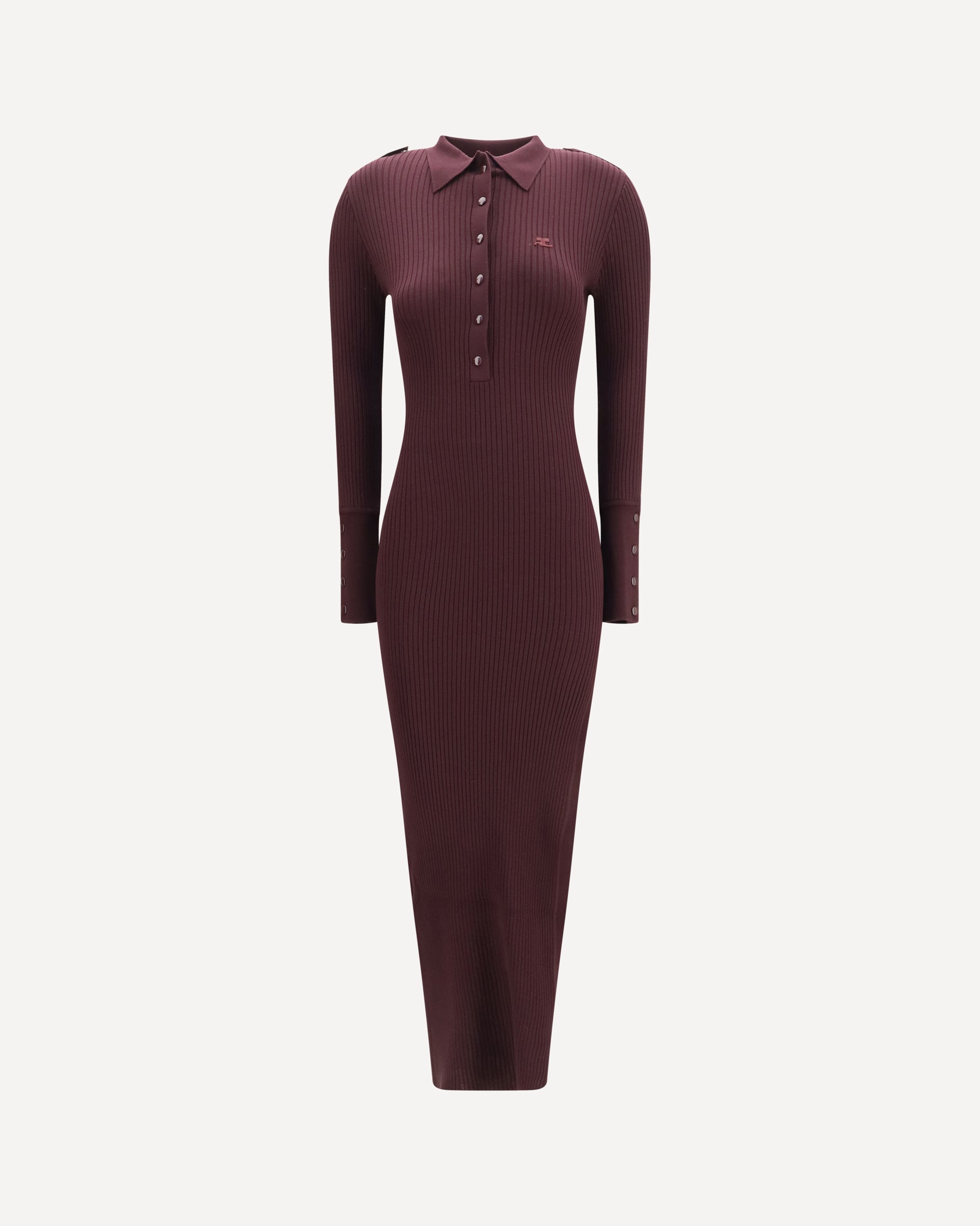 COURRÈGES Rib knit polo long Dress