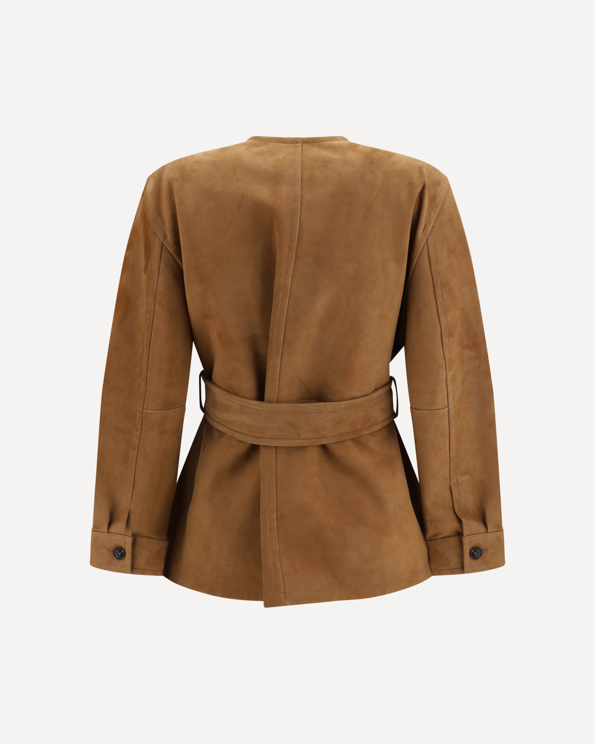 Max Mara Studio Suede leather Jacket with belt, view 2