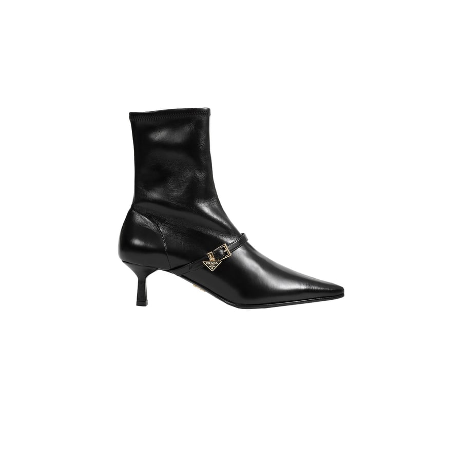 Prada Stretch Nappa Leather Ankle Boots, view 8