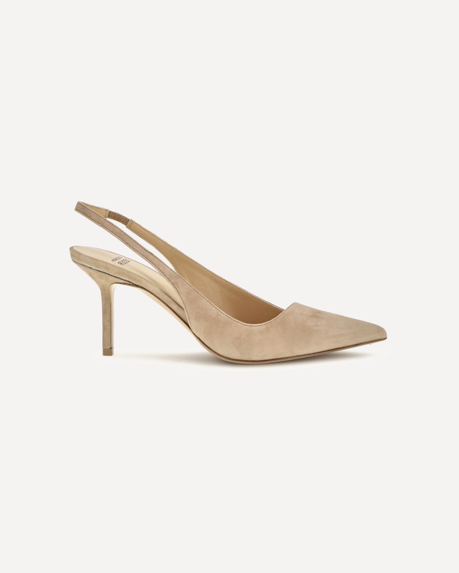 FRANCESCO RUSSO Suede Slingback Pumps, view 3