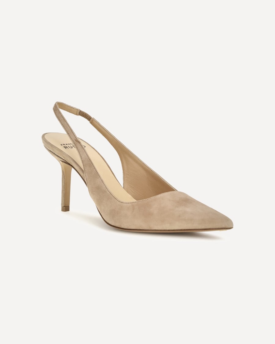 FRANCESCO RUSSO Suede Slingback Pumps, view 4