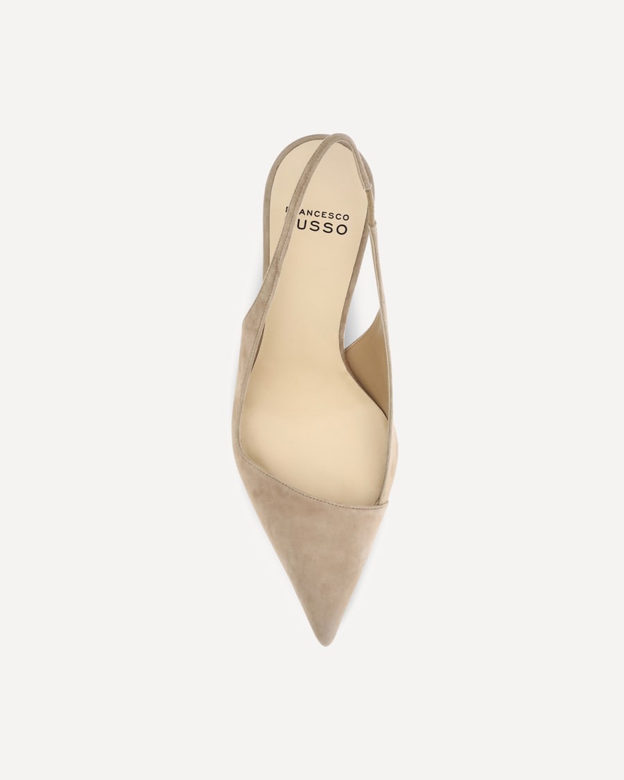 FRANCESCO RUSSO Suede Slingback Pumps, view 6