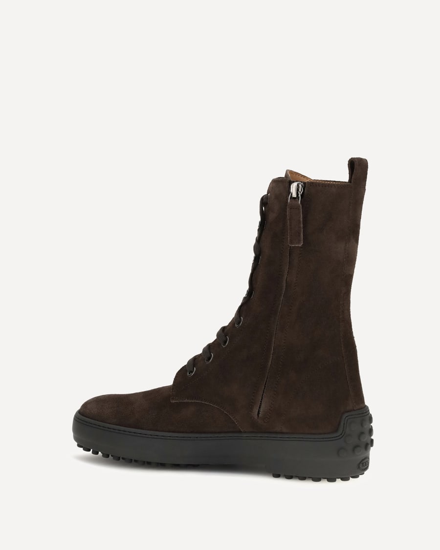 Tod's Winter Gommino suede leather lace-up ankle Boots, view 2