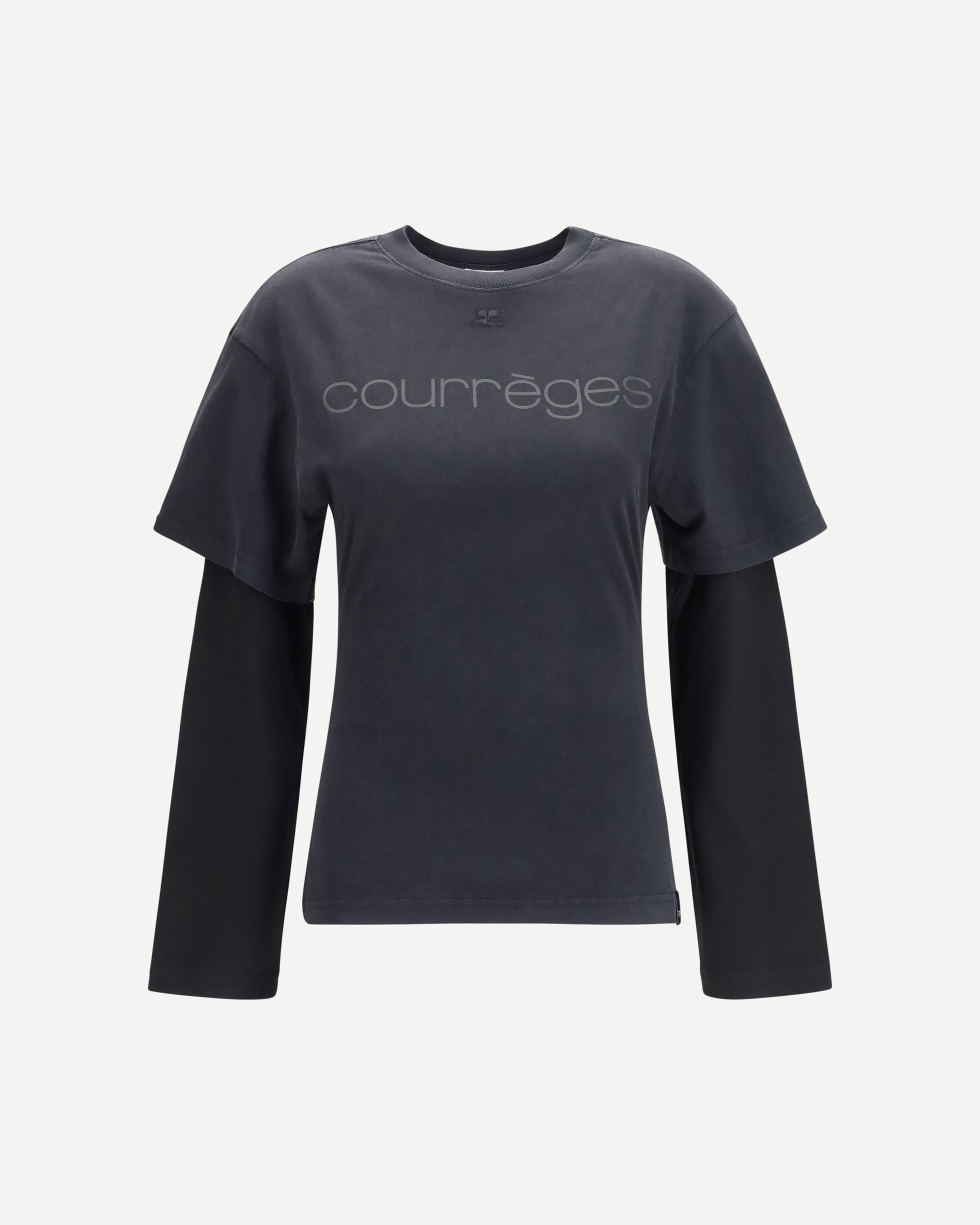 COURRÈGES Logo print double sleeves T-shirt
